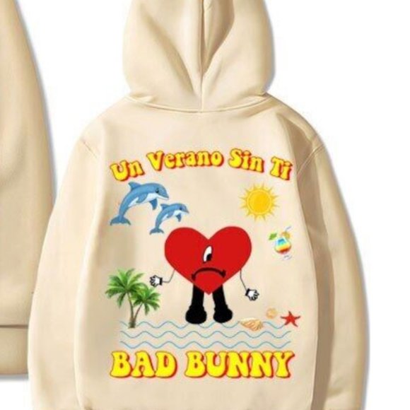 NWT Cool Things Bad Bunny Un Verano Sin Ti Crewneck Hoodie - Picture 2 of 3